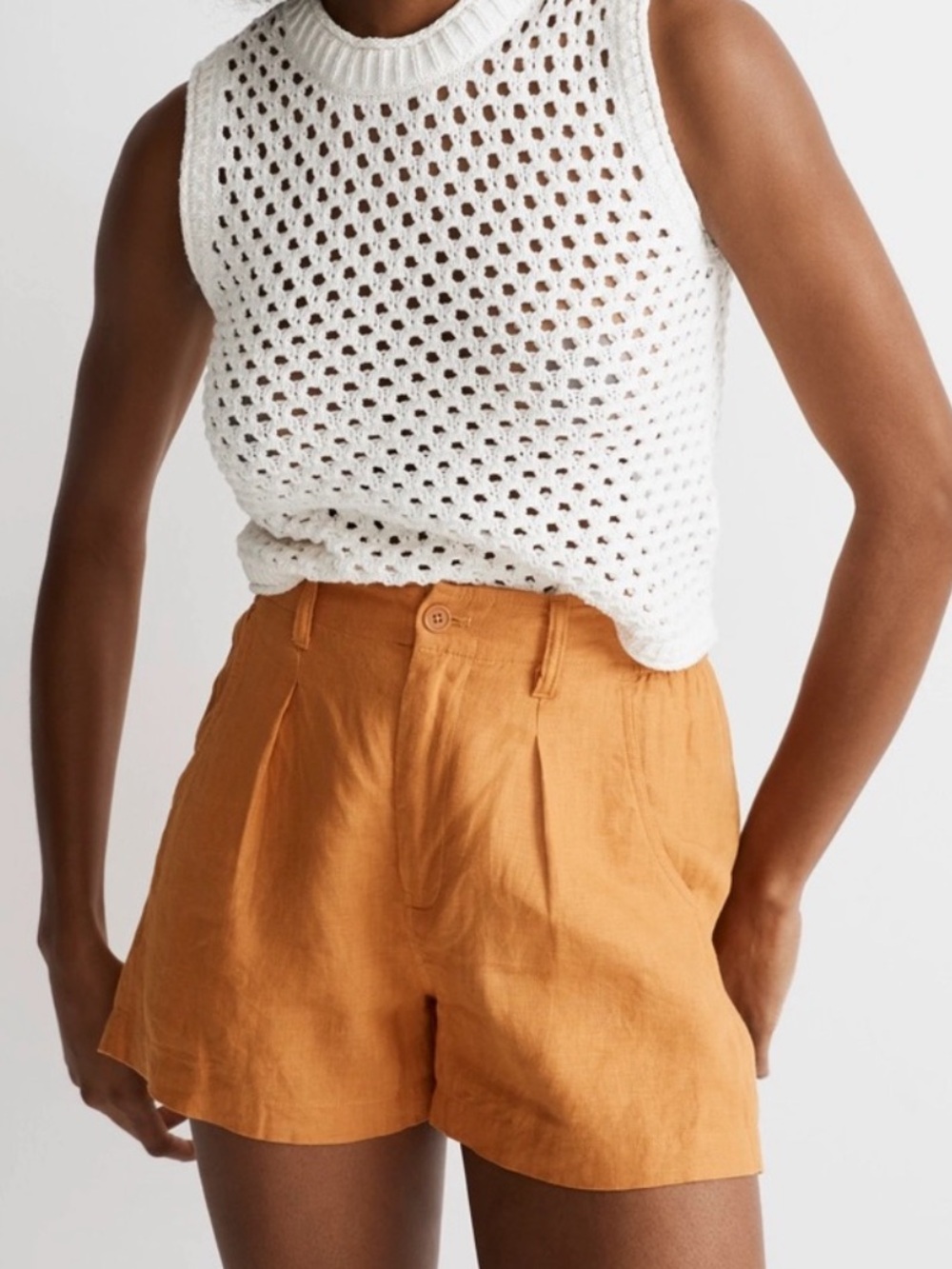 Madewell The Neale Short 100% Linen High Rise Size 2